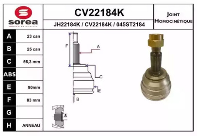 Шарнирный комплект (EAI: CV22184K)