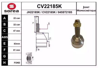 Шарнирный комплект (EAI: CV22185K)