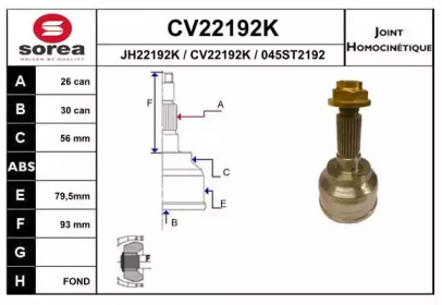 Шарнирный комплект (EAI: CV22192K)