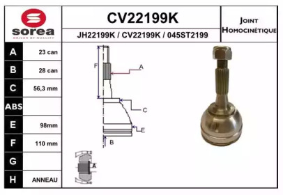 Шарнирный комплект (EAI: CV22199K)