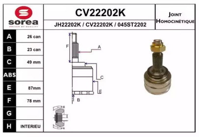 Шарнирный комплект (EAI: CV22202K)