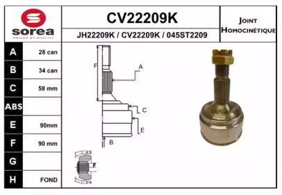 Шарнирный комплект (EAI: CV22209K)