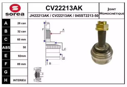 Шарнирный комплект (EAI: CV22213AK)