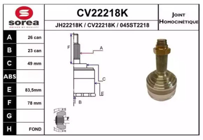 Шарнирный комплект (EAI: CV22218K)