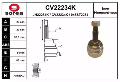 Шарнирный комплект (EAI: CV22234K)