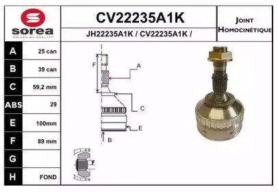 Шарнирный комплект (EAI: CV22235A1K)