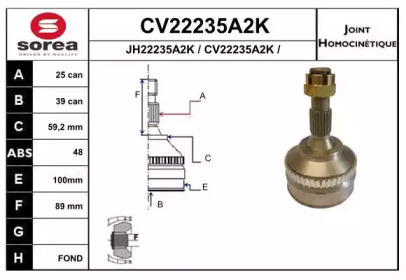 Шарнирный комплект (EAI: CV22235A2K)