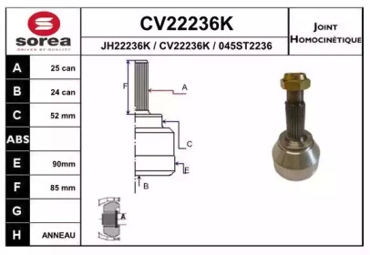 Шарнирный комплект (EAI: CV22236K)