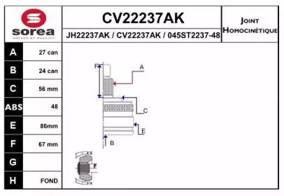 Шарнирный комплект (EAI: CV22237AK)