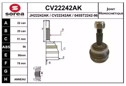 Шарнирный комплект (EAI: CV22242AK)