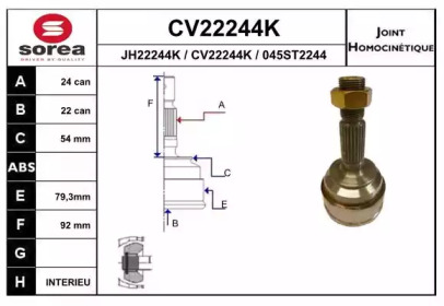 Шарнирный комплект (EAI: CV22244K)