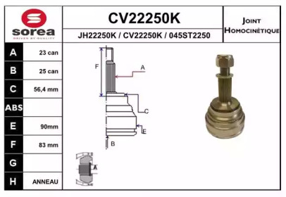 Шарнирный комплект (EAI: CV22250K)