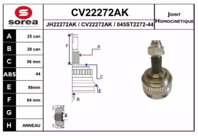 Шарнирный комплект (EAI: CV22272AK)