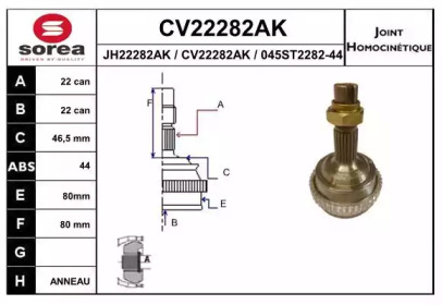 Шарнирный комплект (EAI: CV22282AK)