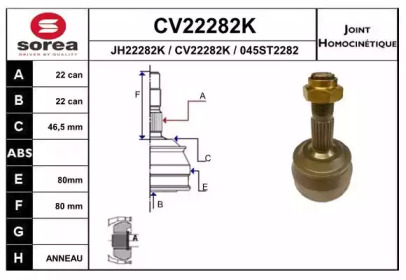 Шарнирный комплект (EAI: CV22282K)