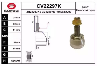 Шарнирный комплект (EAI: CV22297K)