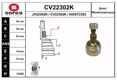 Шарнирный комплект (EAI: CV22302K)