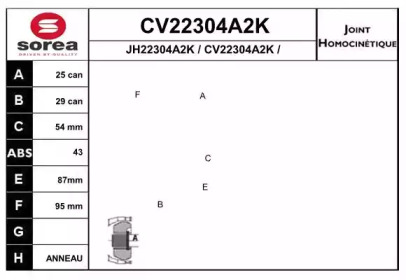 Шарнирный комплект (EAI: CV22304A2K)