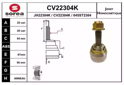 Шарнирный комплект (EAI: CV22304K)