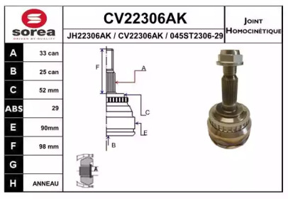 Шарнирный комплект (EAI: CV22306AK)