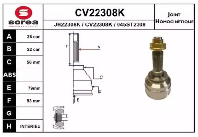 Шарнирный комплект (EAI: CV22308K)