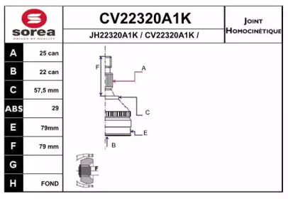 Шарнирный комплект (EAI: CV22320A1K)