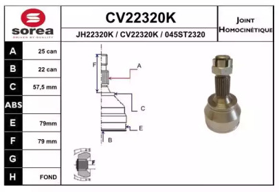 Шарнирный комплект (EAI: CV22320K)