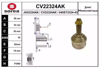 Шарнирный комплект (EAI: CV22324AK)