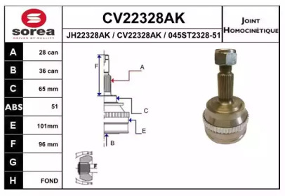 Шарнирный комплект (EAI: CV22328AK)