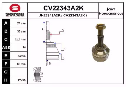 Шарнирный комплект (EAI: CV22343A2K)