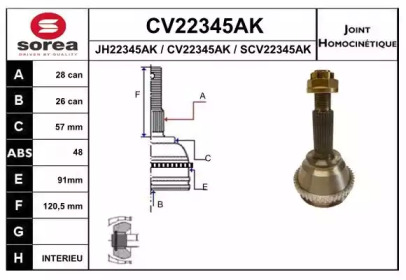 Шарнирный комплект (EAI: CV22345AK)