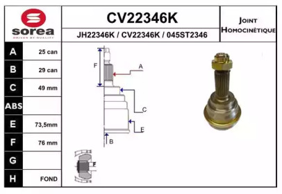 Шарнирный комплект (EAI: CV22346K)