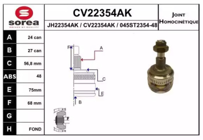 Шарнирный комплект (EAI: CV22354AK)