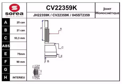 Шарнирный комплект (EAI: CV22359K)