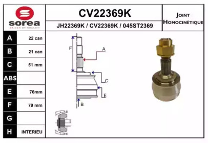 Шарнирный комплект (EAI: CV22369K)