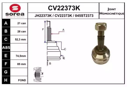 Шарнирный комплект (EAI: CV22373K)