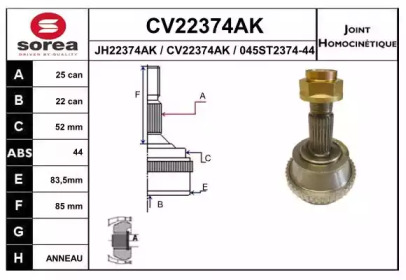 Шарнирный комплект (EAI: CV22374AK)