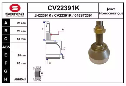 Шарнирный комплект (EAI: CV22391K)