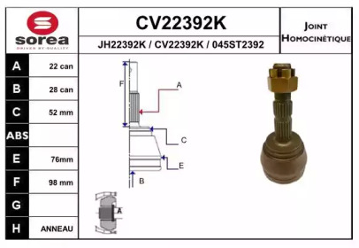 Шарнирный комплект (EAI: CV22392K)