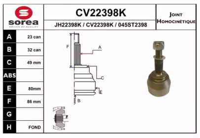 Шарнирный комплект (EAI: CV22398K)