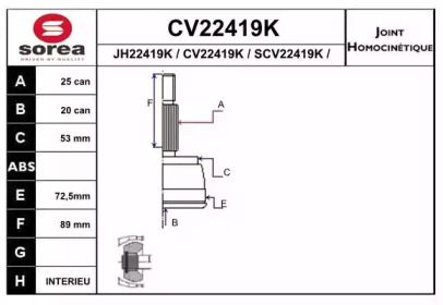 Шарнирный комплект (EAI: CV22419K)