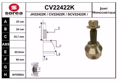 Шарнирный комплект (EAI: CV22422K)