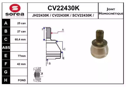 Шарнирный комплект (EAI: CV22430K)