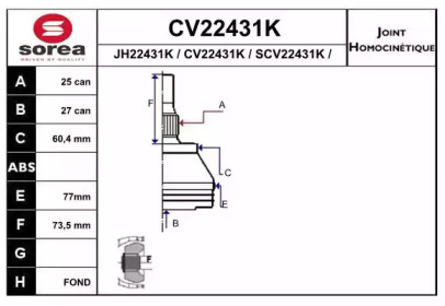 Шарнирный комплект (EAI: CV22431K)