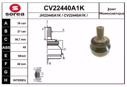 Шарнирный комплект (EAI: CV22440A1K)