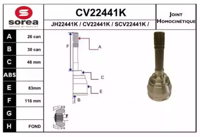 Шарнирный комплект (EAI: CV22441K)