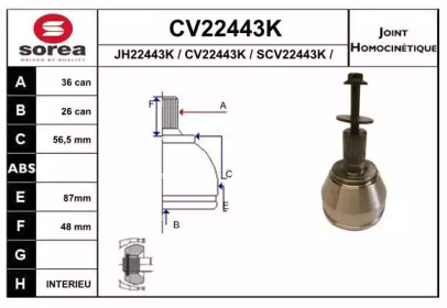 Шарнирный комплект (EAI: CV22443K)