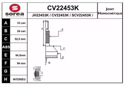 Шарнирный комплект (EAI: CV22453K)