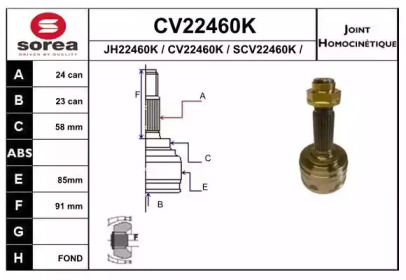 Шарнирный комплект (EAI: CV22460K)