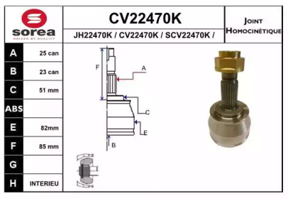 Шарнирный комплект (EAI: CV22470K)